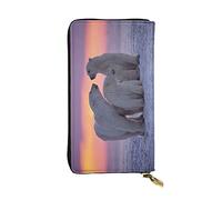 OGNOT Cartera de cuero de gran capacidad con diseño de elefantes salvajes africanos de gran capacidad para señoras, tarjetero para hombres y mujeres, Oso Polar, Talla única, Classic