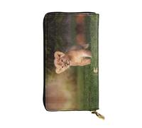 OGNOT Cartera de cuero de gran capacidad con diseño de oso polar, León artístico, Talla única, Classic