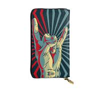 OGNOT Cartera de cuero de gran capacidad con tarjetero para mujer, cartera de cuero para hombre y mujer, Rock and Roll, Talla única, Classic
