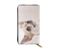 OGNOT Cartera de cuero de gran capacidad con tarjetero para mujer, cartera de cuero para hombre y mujer, Lindo chihuahua., Talla única, Classic