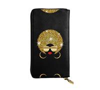 OGNOT Cartera de cuero de gran capacidad para mujer con diseño de gatos y perros, Lindo diseño de lunares de mujer africana., Talla única, Classic