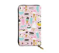 OGNOT Cartera de cuero de gran capacidad Pekinés, tarjetero para mujer, cartera de cuero para hombres y mujeres, Helado dulce, Talla única, Classic