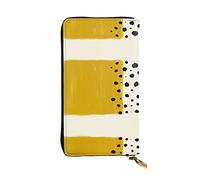 OGNOT Cartera de cuero de gran capacidad Pekinés, tarjetero para mujer, cartera de cuero para hombres y mujeres, Mostaza Amarillo y Negro, Talla única, Classic