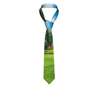 OGNOT Corbata con patrón de galaxia, corbatas divertidas para hombres, ideal para bodas, novios, padrinos de boda, misiones, bailes, regalos de Navidad, Césped de campo de golf, talla única