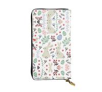 OGNOT Cute Pig Cartera de cuero de gran capacidad para señoras, tarjetero, cartera de cuero para hombres y mujeres, Flores Conejitos Aves, Talla única, Classic