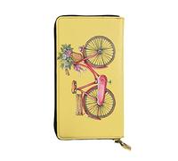OGNOT Cute Pig Cartera de cuero de gran capacidad para señoras, tarjetero, cartera de cuero para hombres y mujeres, Bicicleta retro roja, Talla única, Classic