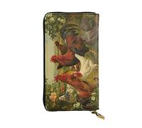 OGNOT Cute Pig Cartera de cuero de gran capacidad para señoras, tarjetero, cartera de cuero para hombres y mujeres, Pollos y Granja, Talla única, Classic
