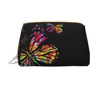 OGNOT Cute Pig - Neceser de viaje para hombres y mujeres, bolsa de maquillaje de cuero ligero pequeña bolsa de cosméticos, Colorful butterfly, Talla única