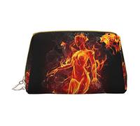 OGNOT Cute Pig - Neceser de viaje para hombres y mujeres, bolsa de maquillaje de cuero ligero pequeña bolsa de cosméticos, Fuego Mujer Desnuda Llama, Talla única
