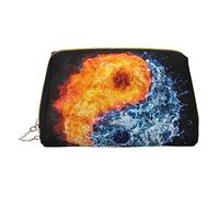 OGNOT Cute Pig - Neceser de viaje para hombres y mujeres, bolsa de maquillaje de cuero ligero pequeña bolsa de cosméticos, Agua de fuego Yin Yang, Talla única