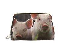 OGNOT Cute Pig - Neceser de viaje para hombres y mujeres, bolsa de maquillaje de cuero ligero pequeña bolsa de cosméticos, Lindo cerdo, Talla única