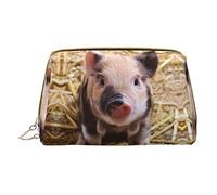 OGNOT Cute Pig - Neceser de viaje para hombres y mujeres, bolsa de maquillaje de cuero ligero pequeña bolsa de cosméticos, Lindo cerdo, Talla única