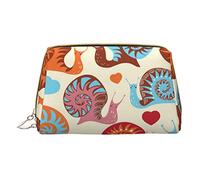 OGNOT Cute Pig - Neceser de viaje para hombres y mujeres, bolsa de maquillaje de cuero ligero pequeña bolsa de cosméticos, Caracol lindo, Talla única