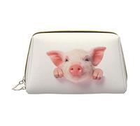 OGNOT Cute Pig - Neceser de viaje para hombres y mujeres, bolsa de maquillaje de cuero ligero pequeña bolsa de cosméticos, Lindo cerdo, Talla única