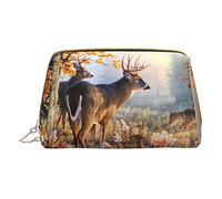 OGNOT Deer Wildlife Art - Neceser organizador de viaje para hombres y mujeres, bolsa de maquillaje de cuero ligero pequeña bolsa de cosméticos, Arte de vida silvestre ciervos, Talla única