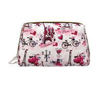 OGNOT Deer Wildlife Art - Neceser organizador de viaje para hombres y mujeres, bolsa de maquillaje de cuero ligero pequeña bolsa de cosméticos, cityscape paris torre eiffel francia, Talla única