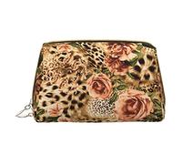 OGNOT Deer Wildlife Art - Neceser organizador de viaje para hombres y mujeres, bolsa de maquillaje de cuero ligero pequeña bolsa de cosméticos, Leopardo a rayas, Talla única
