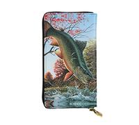OGNOT Divertida cartera de cuero de gran capacidad con diseño de bulldog inglés para mujer, tarjetero de cuero para hombres y mujeres, Safflower Flying pez, Talla única, Classic