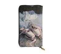 OGNOT Divertida cartera de cuero de gran capacidad con diseño de bulldog inglés para mujer, tarjetero de cuero para hombres y mujeres, Zapatillas de ballet, Talla única, Classic