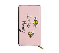 OGNOT Divertida cartera de cuero de gran capacidad con diseño de granos de café tostados para señoras, cartera de cuero para hombres y mujeres, Abeja amor miel, Talla única, Classic