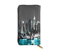 OGNOT Divertida cartera de cuero de gran capacidad con diseño de granos de café tostados para señoras, cartera de cuero para hombres y mujeres, Pinturas de Nueva York., Talla única, Classic