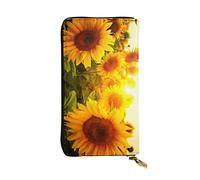 OGNOT Divertida cartera de cuero de gran capacidad con diseño de granos de café tostados para señoras, cartera de cuero para hombres y mujeres, Girasol, Talla única, Classic