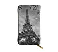 OGNOT Divertida cartera de cuero de gran capacidad con diseño de granos de café tostados para señoras, cartera de cuero para hombres y mujeres, torre Eiffel patrón, Talla única, Classic