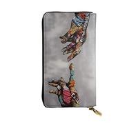 OGNOT Divertida cartera de cuero de gran capacidad con diseño de granos de café tostados para señoras, cartera de cuero para hombres y mujeres, Graffiti Mano, Talla única, Classic