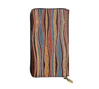 OGNOT Divertida cartera de cuero Yorkie de gran capacidad para mujer, tarjetero de cuero para hombres y mujeres, Rayas de colores, Talla única, Classic