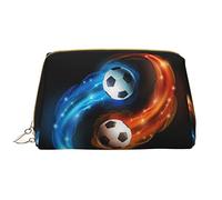 OGNOT Fire And Water Phoenix - Neceser organizador de viaje para hombres y mujeres, bolsa de maquillaje de cuero ligero, Bola de fútbol fresca, Talla única