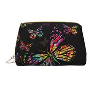 OGNOT Fire And Water Phoenix - Neceser organizador de viaje para hombres y mujeres, bolsa de maquillaje de cuero ligero, Colorful butterfly, Talla única