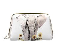 OGNOT Fire And Water Phoenix - Neceser organizador de viaje para hombres y mujeres, bolsa de maquillaje de cuero ligero, Elefante y girasol, Talla única