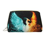 OGNOT Fire And Water Phoenix - Neceser organizador de viaje para hombres y mujeres, bolsa de maquillaje de cuero ligero, Fénix de fuego y agua, Talla única