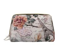 OGNOT Flower Paris - Bolsa de aseo para hombres y mujeres, bolsa de maquillaje de piel ligera, bolsa de cosméticos grande, flor (Flower Paris Eiffel Tower), Talla única
