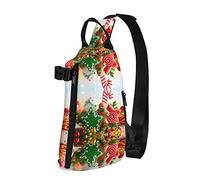 OGNOT Gingerbread Man - Mochila cruzada con estampado de caramelos, para hombres y mujeres, para caminar al aire libre, viajes, Negro -, Talla única