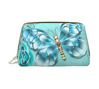 OGNOT Killer Whale Neceser Organizador de viaje para hombres y mujeres, bolsa de maquillaje de cuero ligero pequeña bolsa de cosméticos, Mariposa azul claro., Talla única