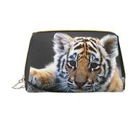 OGNOT Killer Whale Neceser Organizador de viaje para hombres y mujeres, bolsa de maquillaje de cuero ligero pequeña bolsa de cosméticos, Lindo cachorro de tigre., Talla única