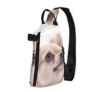 OGNOT Linda mochila cruzada con estampado de Chihuahua, bolsa de hombro para hombres y mujeres, para caminar al aire libre, viajes, Negro -, Talla única