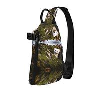 OGNOT Linda mochila cruzada con estampado de comadreja para hombres y mujeres, para caminar al aire libre, viajes, Negro -, Talla única