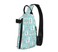 OGNOT Linda mochila cruzada con estampado de llama, bolsa de hombro para hombres y mujeres, para caminar al aire libre, viajes, Negro -, Talla única