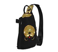 OGNOT Linda mochila cruzada con estampado de lunares para mujer africana, para hombres y mujeres, para caminar al aire libre, viajes, Negro -, Talla única