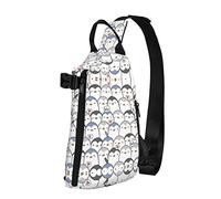 OGNOT Linda mochila cruzada con estampado de pingüino para hombres y mujeres, para caminar al aire libre, viajes, Negro -, Talla única