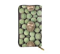 OGNOT Lindo monedero de cuero de gran capacidad para mujer, tarjetero de cuero para hombres y mujeres, Cactus de erizos., Talla única, Classic