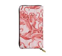 OGNOT Lindo monedero de cuero de gran capacidad para mujer, tarjetero de cuero para hombres y mujeres, Flamenco, Talla única, Classic