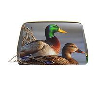 OGNOT Mallard Duck - Neceser de viaje para hombres y mujeres, bolsa de maquillaje de cuero ligero pequeña bolsa de cosméticos, Pato real, Talla única