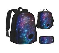 OGNOT Mallard Ducks - Mochila escolar con estampado de patos para adolescentes, niñas, niños, bolsa de libros con bolsa de almuerzo, bolsa de lápices, juegos de mochila de viaje, Galaxia, Talla única