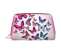 OGNOT Mallard Ducks - Neceser organizador de viaje para hombres y mujeres, bolsa de maquillaje de cuero ligero pequeña bolsa de cosméticos, Mariposas rosadas, Talla única