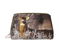 OGNOT Mallard Ducks - Neceser organizador de viaje para hombres y mujeres, bolsa de maquillaje de cuero ligero pequeña bolsa de cosméticos, Ciervo de cola blanca libre, Talla única