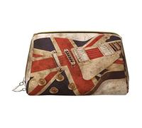 OGNOT Mallard Ducks - Neceser organizador de viaje para hombres y mujeres, bolsa de maquillaje de cuero ligero pequeña bolsa de cosméticos, Bandera británica para guitarra., Talla única