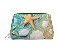 OGNOT Mallard Ducks - Neceser organizador de viaje para hombres y mujeres, bolsa de maquillaje de cuero ligero pequeña bolsa de cosméticos, Patrón de estrellas de mar y conchas marinas, Talla única